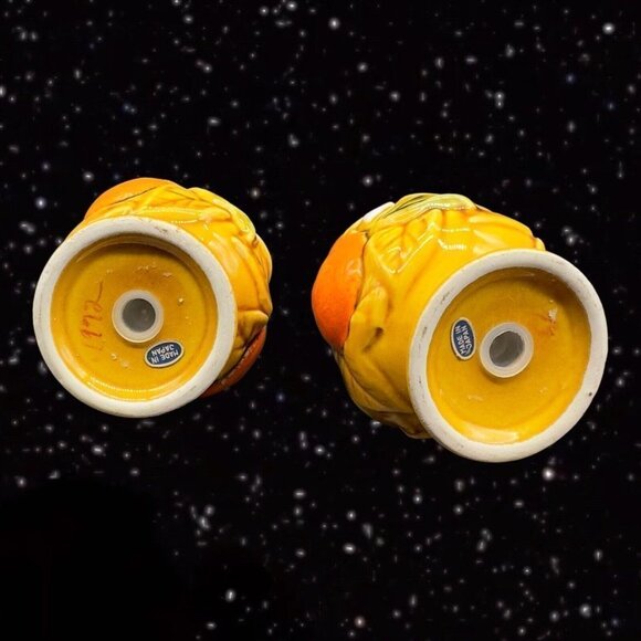 Ceramic Salt and Pepper Shaker Set 2 pcs Frutal Orange Florida Made In Japan 4”T - Picture 6 of 10